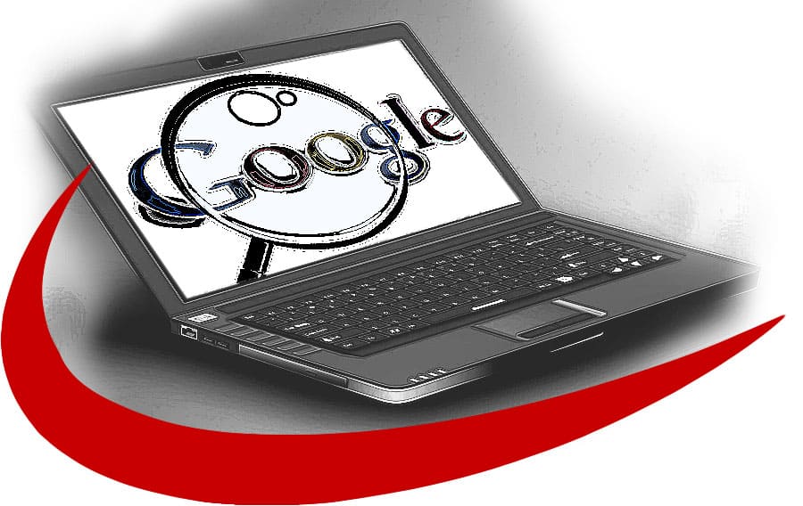 Mit Notebook in Google Suchmaschine Online Marketing mit SEO